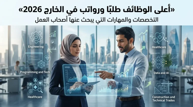 أعلى الوظائف طلبًا ورواتب في الخارج 2026: التخصصات والمهارات التي يبحث عنها أصحاب العمل